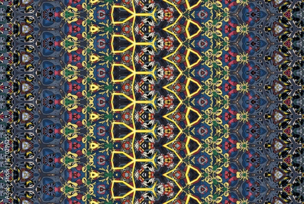 Fototapeta Seamless Cloth Design Digital Texture Decoration Luxury Symmetric Endless Template Graphic Visual Perspective Background Fashion Shape Wallpaper Interior Geometric Art Textile Fabric Tile Pattern.