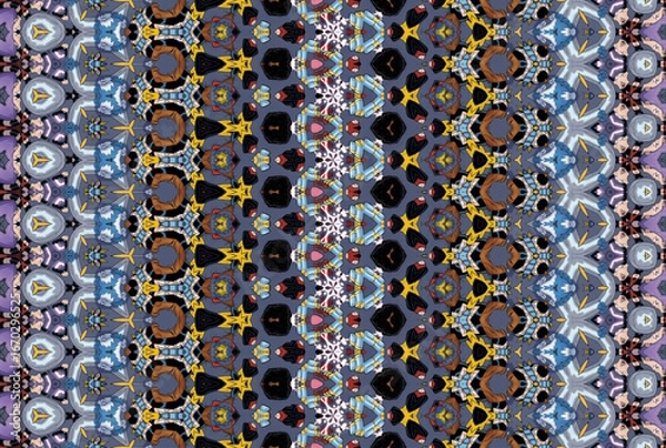 Fototapeta Seamless Cloth Design Digital Texture Decoration Luxury Symmetric Endless Template Graphic Visual Perspective Background Fashion Shape Wallpaper Interior Geometric Art Textile Fabric Tile Pattern.