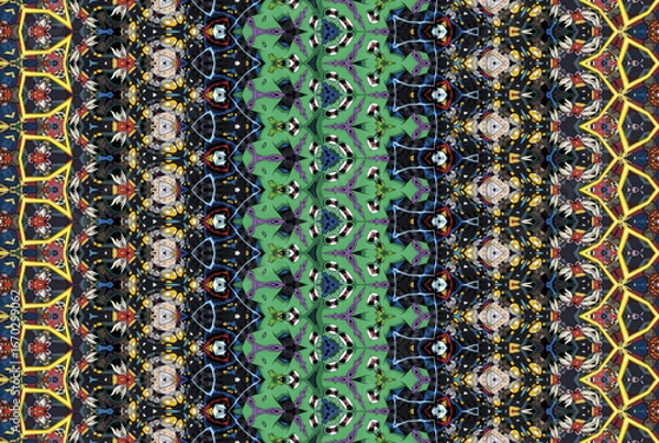 Fototapeta Seamless Cloth Design Digital Texture Decoration Luxury Symmetric Endless Template Graphic Visual Perspective Background Fashion Shape Wallpaper Interior Geometric Art Textile Fabric Tile Pattern.