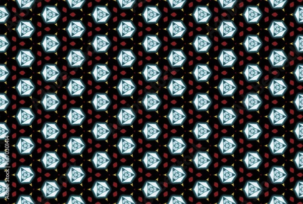 Fototapeta Seamless Cloth Design Digital Texture Decoration Luxury Symmetric Endless Template Graphic Visual Perspective Background Fashion Shape Wallpaper Interior Geometric Art Textile Fabric Tile Pattern.