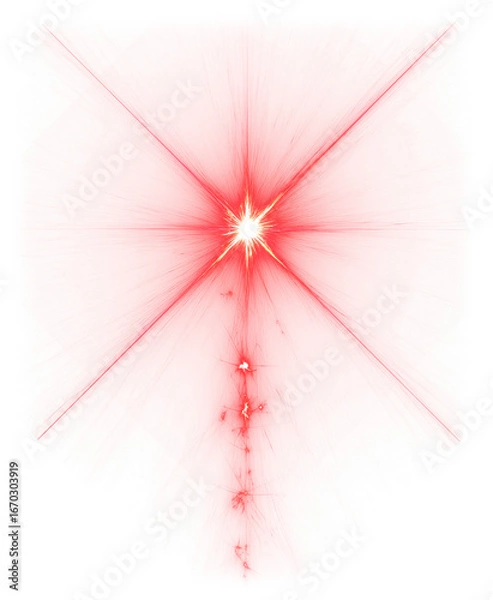 Fototapeta Red Flare Light Isolated on Transparent Background PNG
