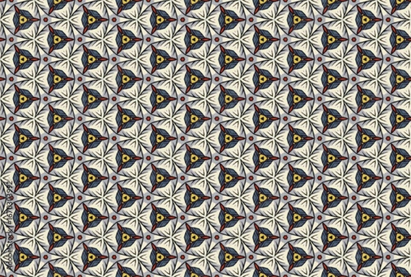 Fototapeta Seamless Cloth Design Digital Texture Decoration Luxury Symmetric Endless Template Graphic Visual Perspective Background Fashion Shape Wallpaper Interior Geometric Art Textile Fabric Tile Pattern.