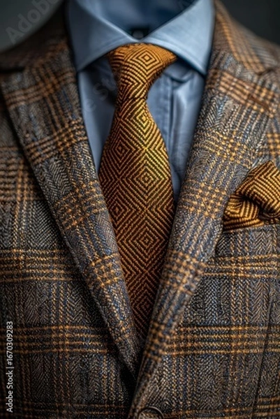 Fototapeta Businessman in suit expresses gratitude with handwritten note of appreciation and courtesy