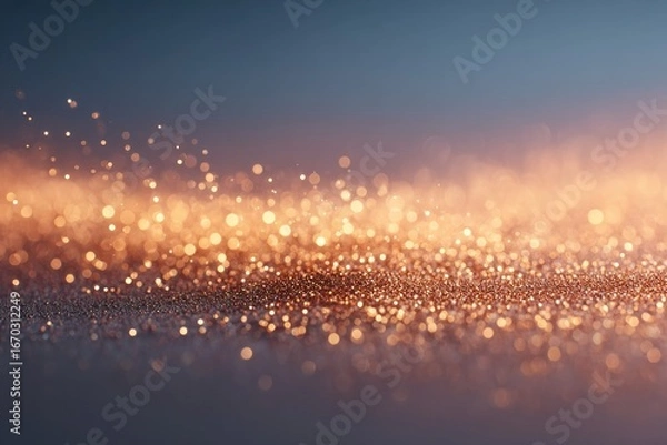 Fototapeta Shimmering particles create mesmerizing effect against soft grad