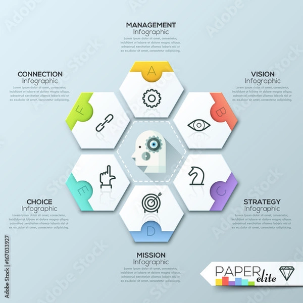 Fototapeta Vector Infographic report template made from lines and icons