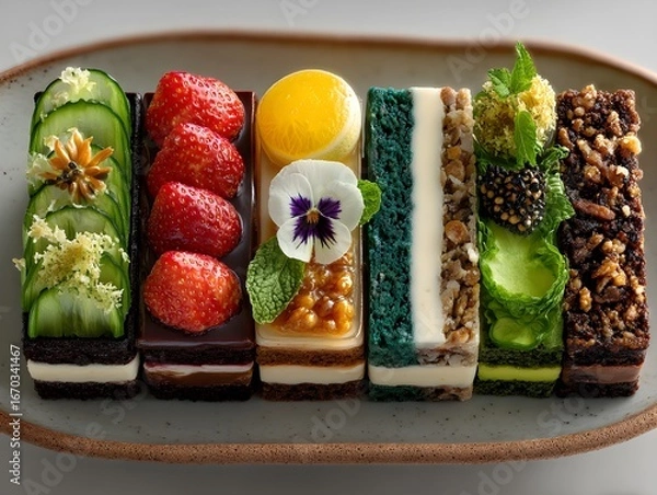 Fototapeta White Junk Food Pictures Arranged Ly Single Ceramic Plate Copy Spac Beautifully Styled Poster Banner Marketing Ecommerce Web Print Copy Space Template Branding Social Media Seo Optimized SEO Optimized