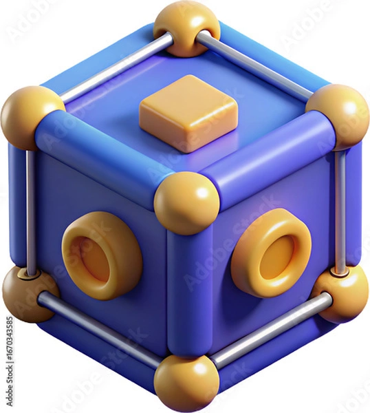 Obraz Blockchain Cube Secure Data Technology Concept