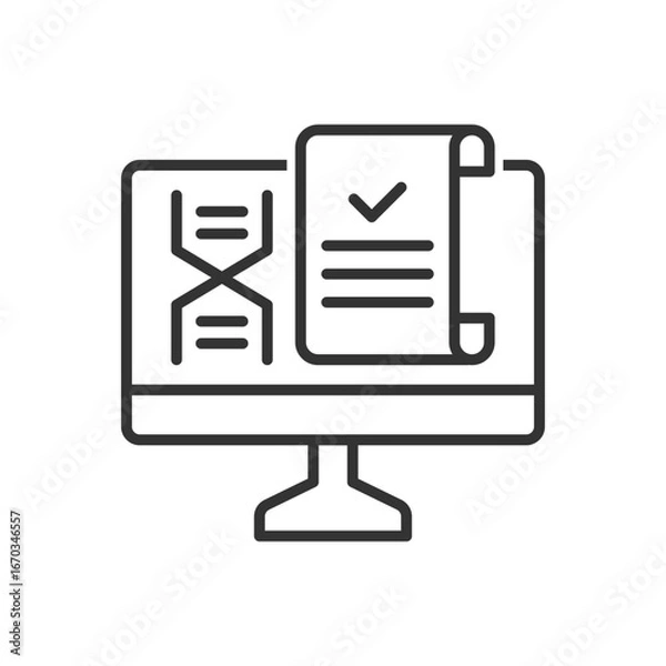 Fototapeta Dna Report With Computer Icon