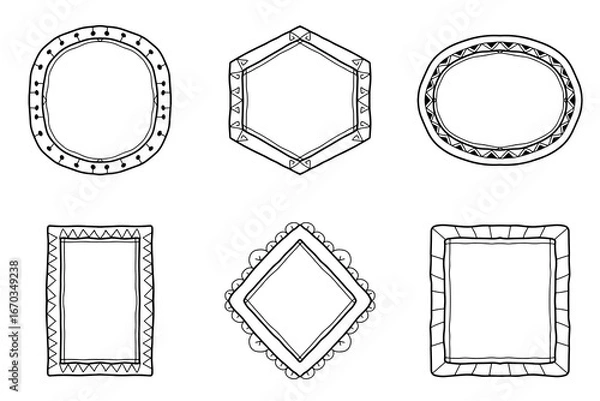 Fototapeta Decorative Hand Drawn Border Set