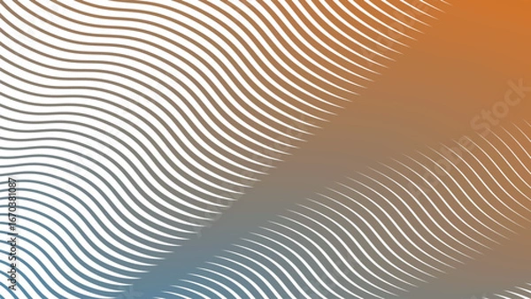 Fototapeta Orange Blue Stripes Curve Line Abstract Background for Modern Digital Design and Creative Poster