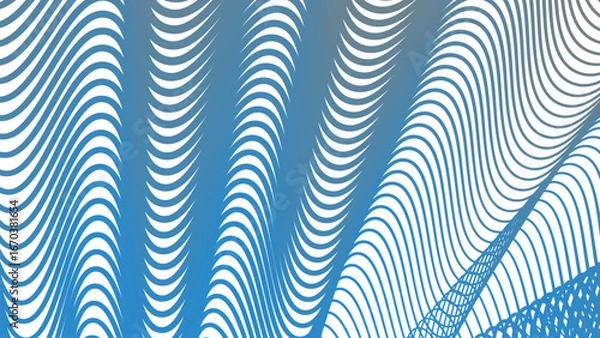 Fototapeta Orange Blue Stripes Curve Line Abstract Background for Modern Digital Design and Creative Poster