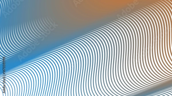 Fototapeta Orange Blue Stripes Curve Line Abstract Background for Modern Digital Design and Creative Poster