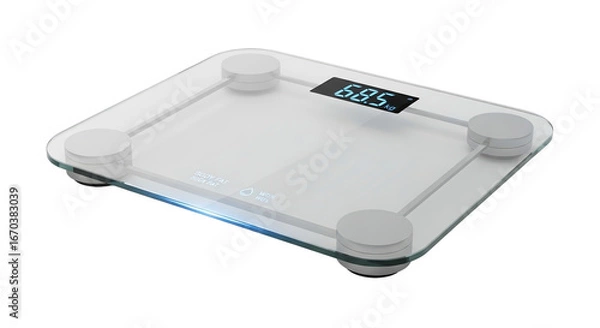 Fototapeta Digital glass top scale with transparent background