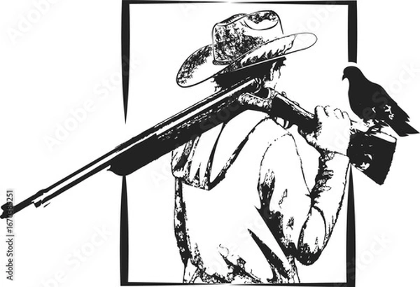 Obraz Cowboy with Raven