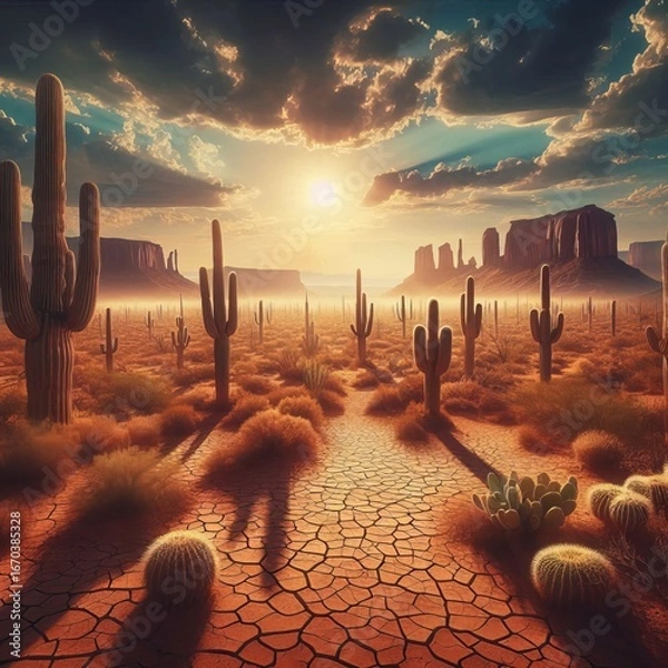 Obraz Sun baked and distant mesas