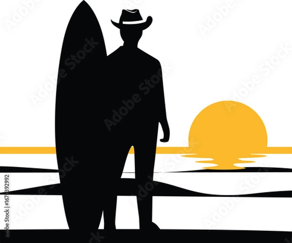 Obraz Sunset Cowboy Surfer