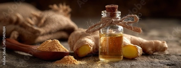 Obraz ginger oil extract, Generative AI,