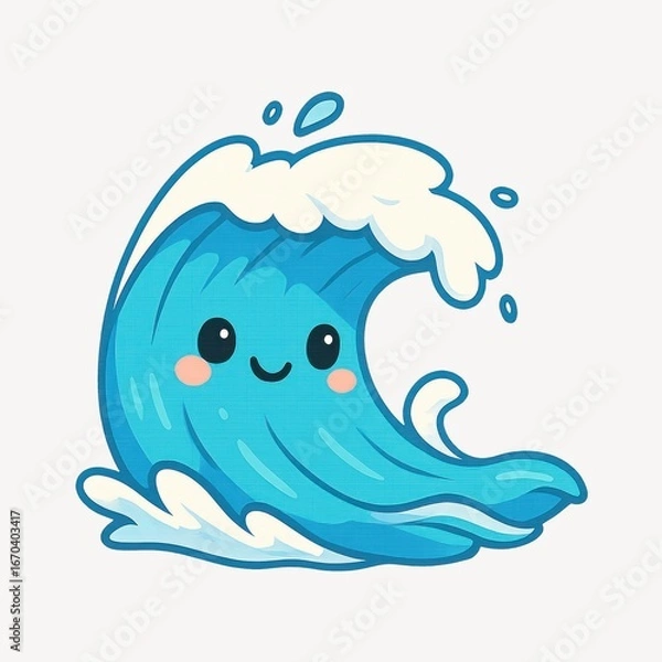 Obraz Cute cartoon wave illustration