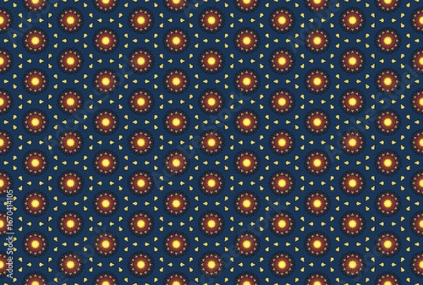 Fototapeta Seamless Fabric Interior Endless Cloth Perspective Shape Tile Symmetric Graphic Luxury Visual Fashion Design Texture Art Background Wallpaper Template Geometric Textile Digital Decoration Pattern.