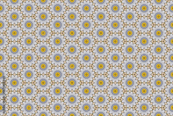 Fototapeta Seamless Fabric Interior Endless Cloth Perspective Shape Tile Symmetric Graphic Luxury Visual Fashion Design Texture Art Background Wallpaper Template Geometric Textile Digital Decoration Pattern.