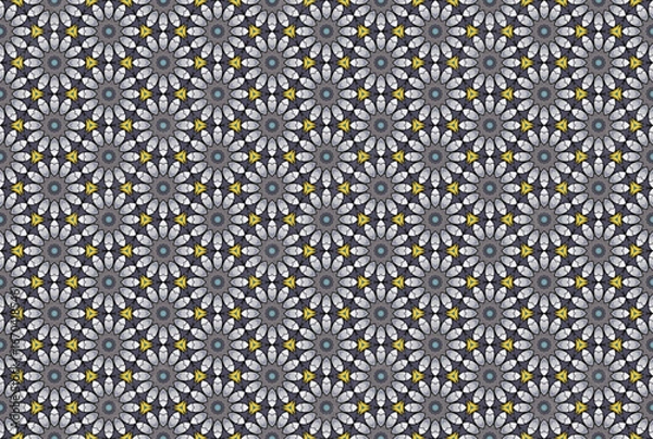 Fototapeta Seamless Fabric Interior Endless Cloth Perspective Shape Tile Symmetric Graphic Luxury Visual Fashion Design Texture Art Background Wallpaper Template Geometric Textile Digital Decoration Pattern.