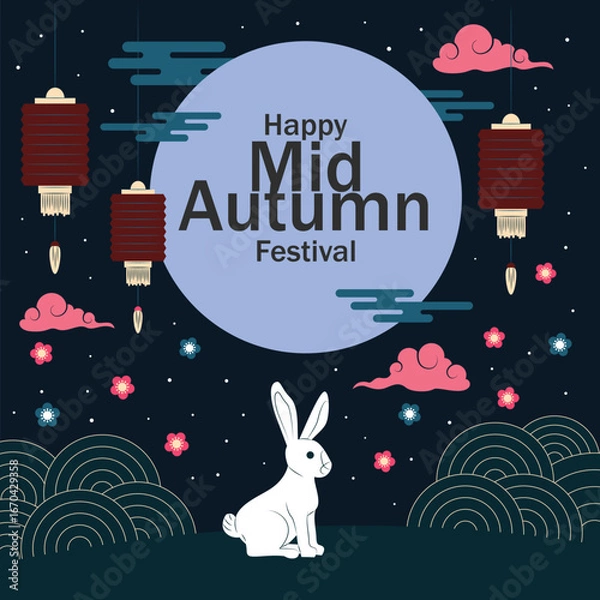 Obraz Flat Mid-Autumn Festival 