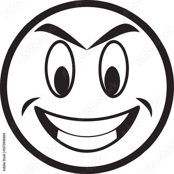 Obraz Mischievous Cartoon Face Illustration