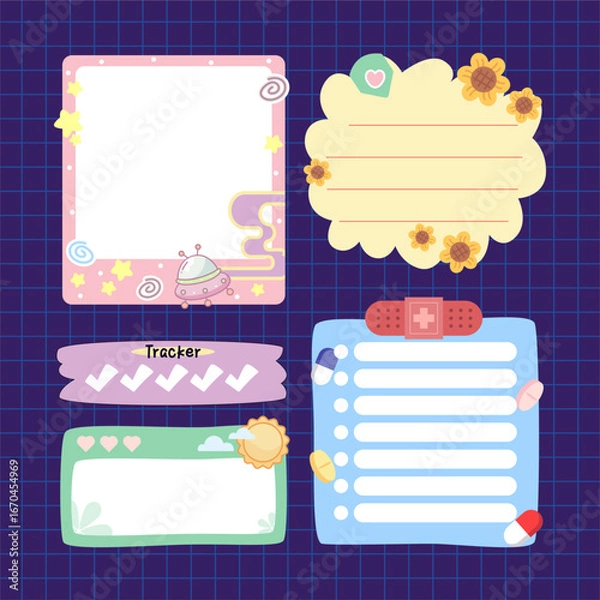 Obraz adorable sticky note design frame for planner and reminder