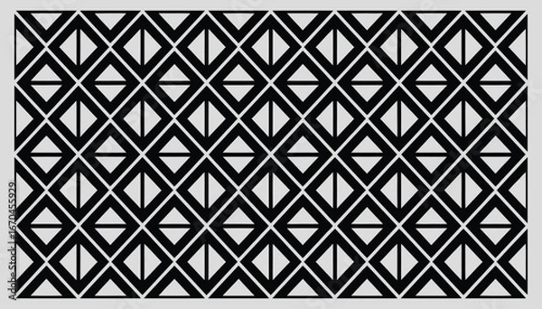 Obraz Seamless Geometric Black Abstract Vector Pattern Background