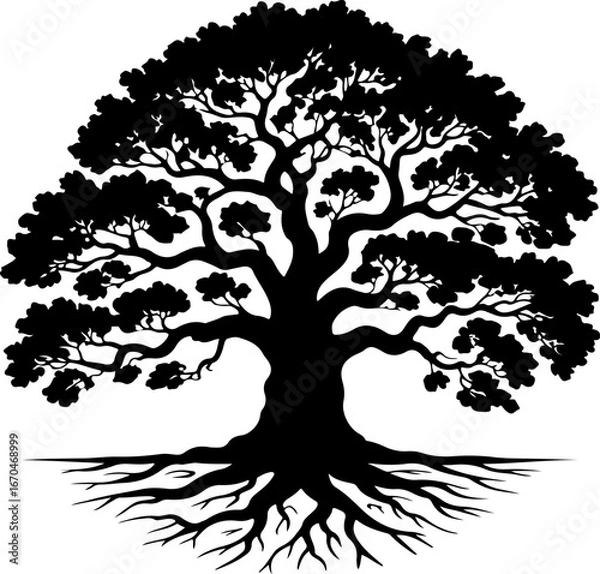 Obraz Tree Silhouette Vector Art