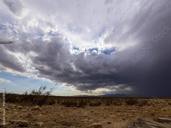 Obraz storm clouds over the Mojave desert