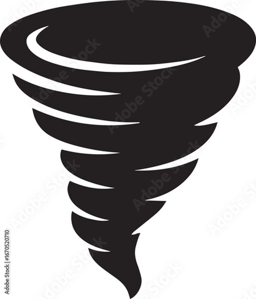 Fototapeta Tornado silhouette vector