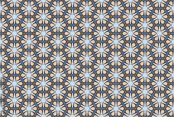 Fototapeta Seamless Geometric Graphic Textile Texture Tile Visual Endless Design Interior Shape Decoration Template Art Digital Symmetric Luxury Perspective Fashion Background Wallpaper Cloth Fabric Pattern.