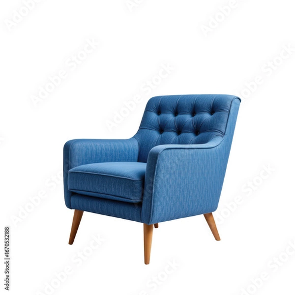 Fototapeta Stylish Blue Armchair with Elegant Design and Comfortable Cushioning