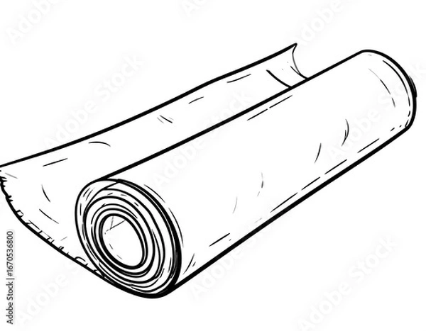 Fototapeta Rolled-up sheet of material
