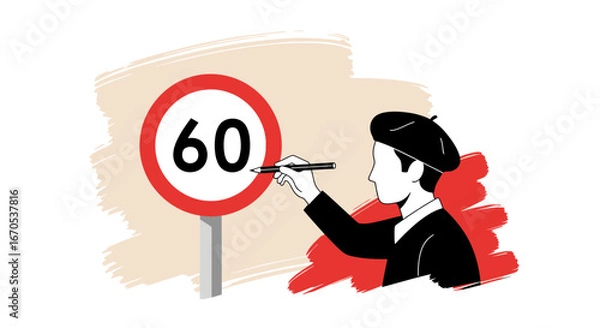 Obraz Speed Limit Graffiti Artist Creative Vandalism Expressive Street Art Style