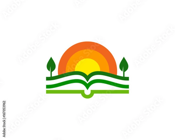 Fototapeta Farm Book Icon Logo Design Element