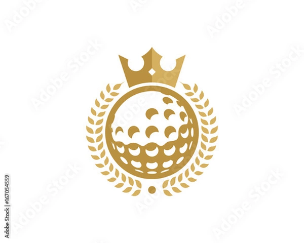 Obraz Król Golf Ikona Logo Element Projektu