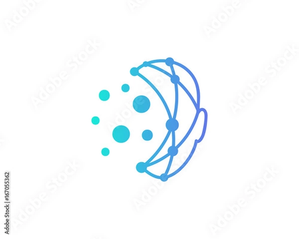 Obraz Vitual Artificial Intelligence Human Icon Logo Design Element