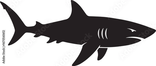 Obraz sharke silhouette vector