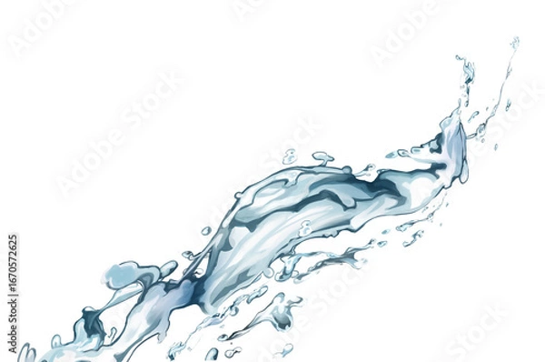 Obraz Dynamic Water Splash Illustration