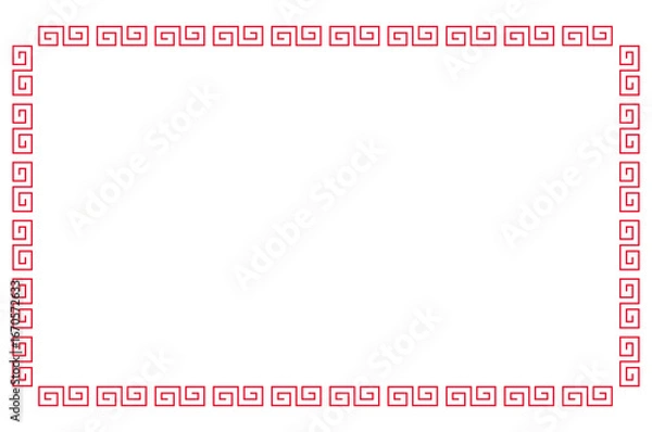 Obraz Oriental Red Square Border Illustration