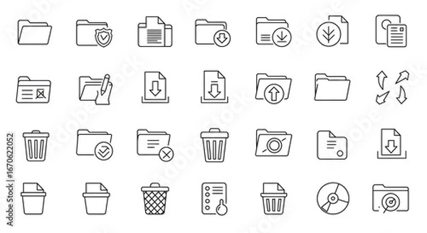 Fototapeta Set of File Management Icons