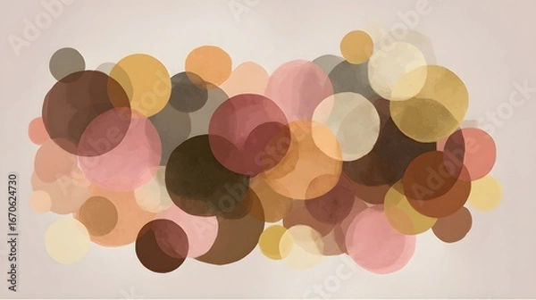 Fototapeta A graphic design featuring a cluster of overlapping circles in warm earthy tones.