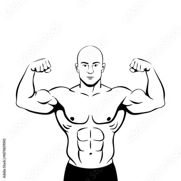 Obraz vector illustration of a muscular man
