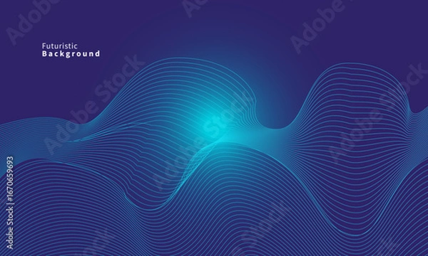 Fototapeta Modern dynamic wave visualization pattern vector background