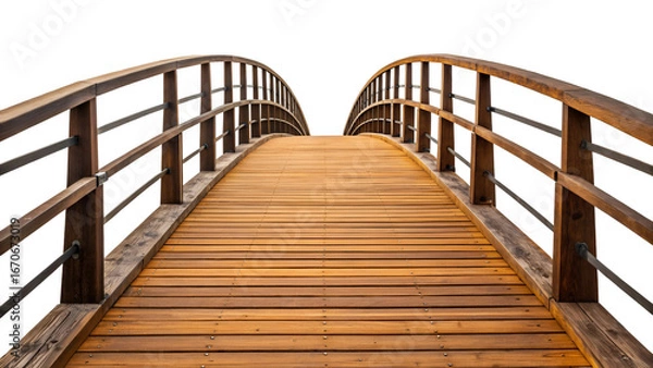 Fototapeta old wooden bridge isolated on transparent background PNG