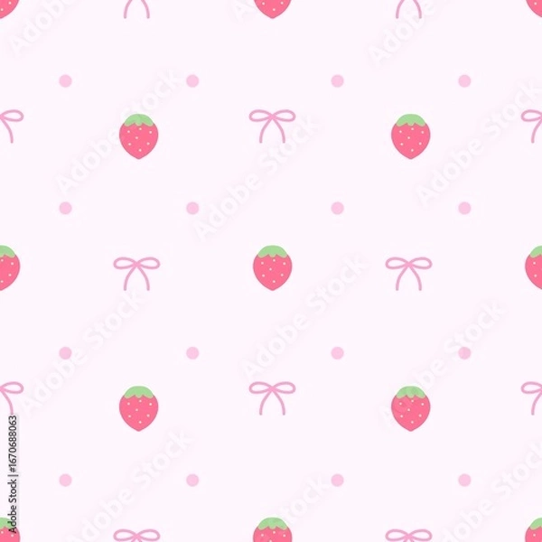 Obraz seamless pattern with cute strawberries