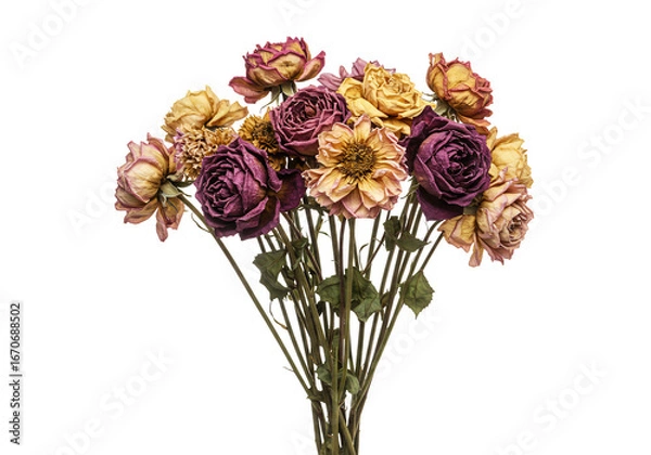 Fototapeta 枯れゆく薔薇の花束　静謐な美しさ