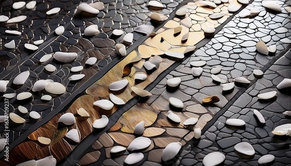 Fototapeta decorative flake stones sprinkled on practical resin floors